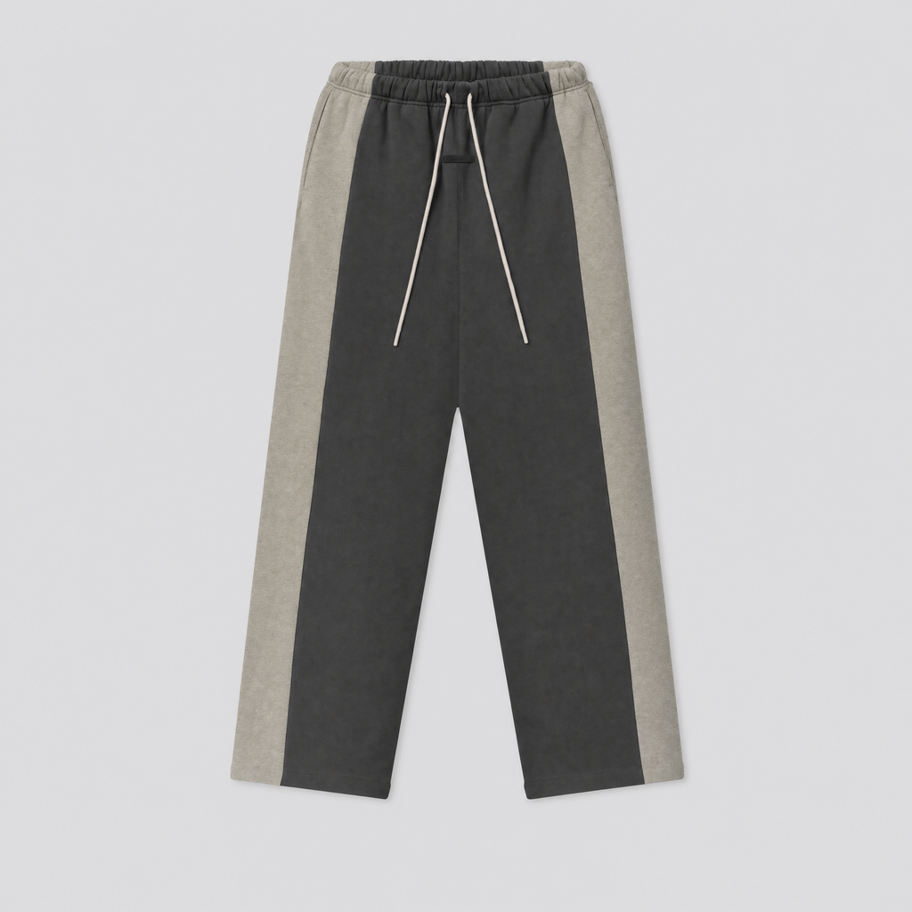 Pantalon large en molleton anthracite, vue de face